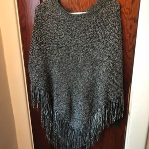 Black & white poncho